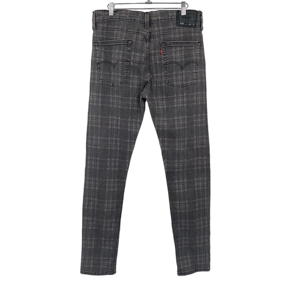 Levi’s Men Plaid Print Gray Slim Tapered Denim Jeans 32 x 34 - Picture 2 of 11